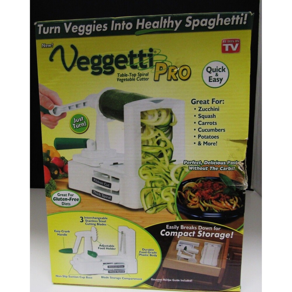 Veggetti Pro Table Top Spiral Vegetable Cutter With Three Blades  As Seen On TV